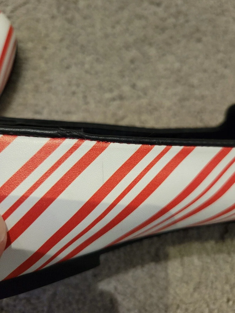 Strange Cvlt Candy Cane Striped Jack-O'-Lantern Ballet Flats